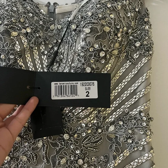 Terani Couture Metallic Embellished Gown - Picture 2 of 3